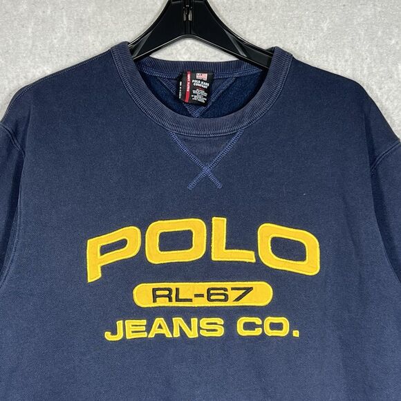 VTG Polo Jeans Co RL-67 Ralph Lauren Pullover Crewneck Sweatshirt Men’s Large - Picture 2 of 13